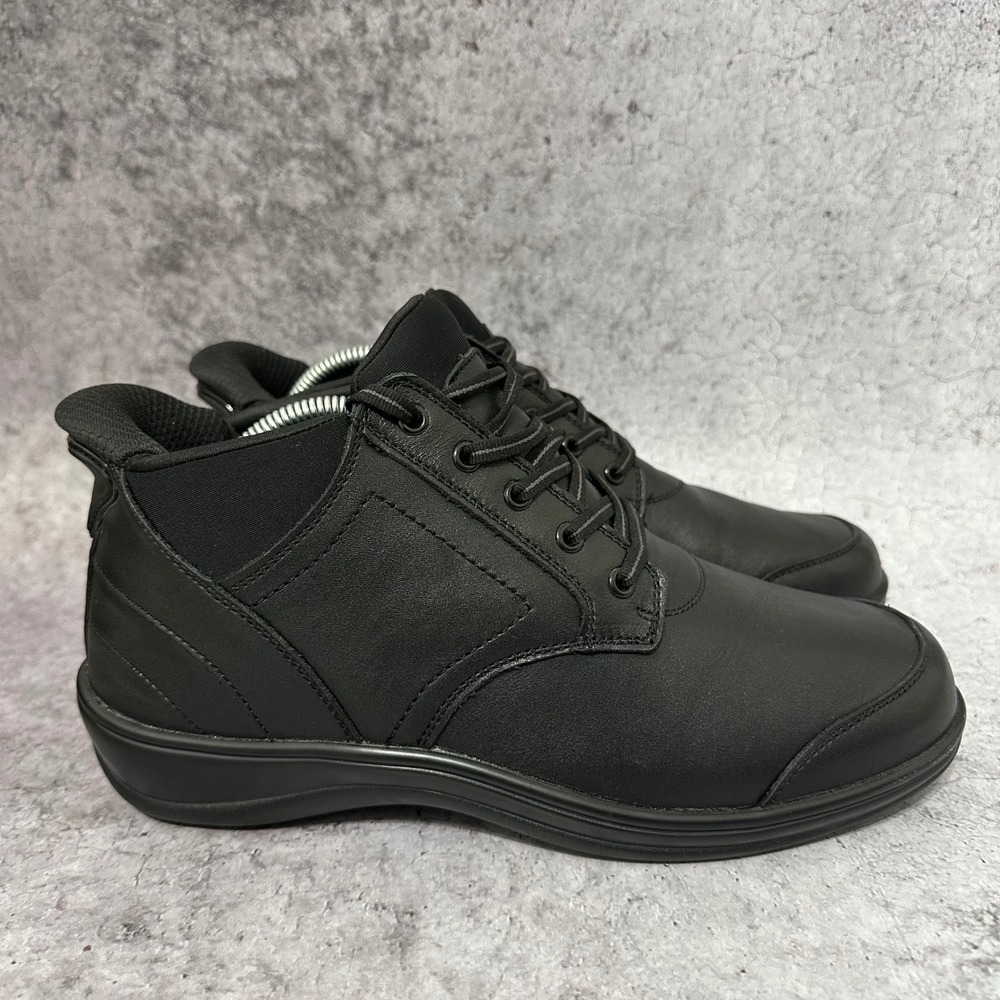 Orthofeet Rosel Orthopedic Boots Womens 11 Black Hands-Free Slip-On Leather
